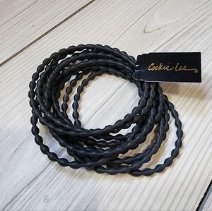 Cookie Lee Steel Gray Set Of 10 Stretch Bangle Bracelets #88051 NWT